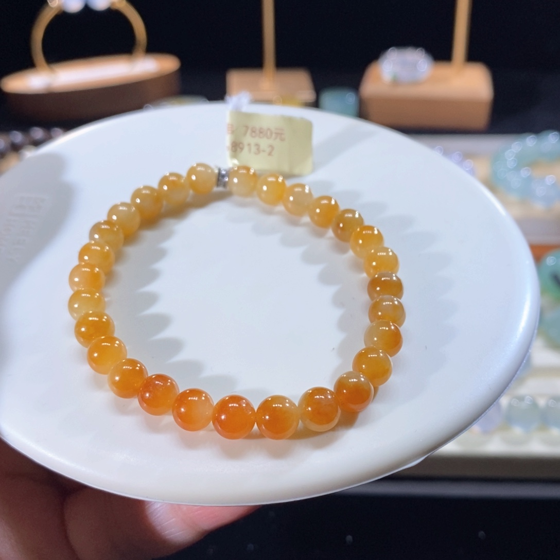 翡翠未镶嵌吊坠(不含链)翡翠冰黄红翡手串卡6m