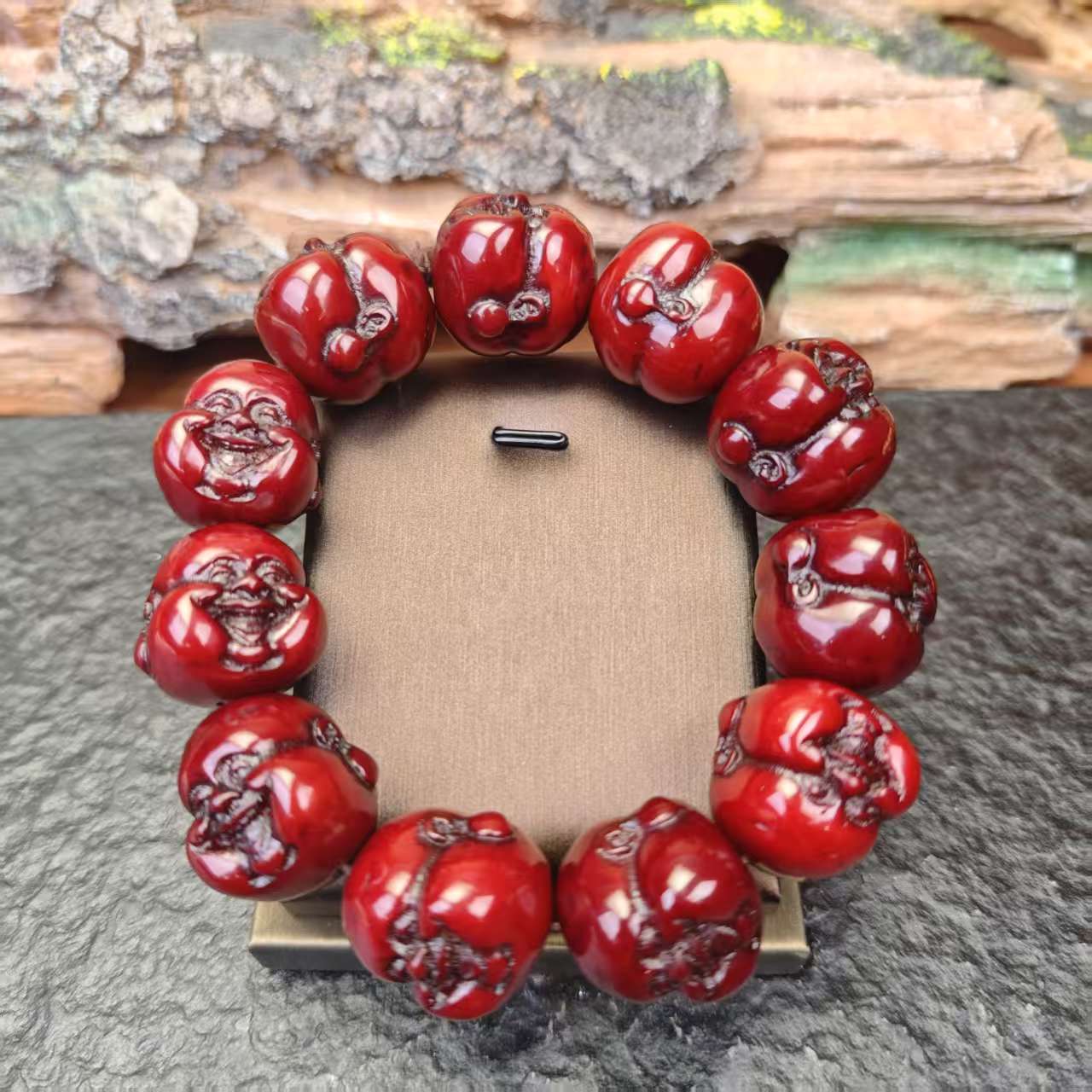 （时光）鸡油红宝宝佛蜜蜡手串SC103