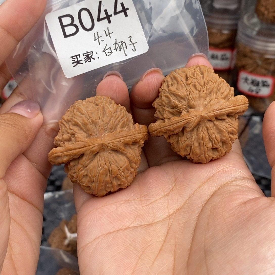 桃核吊坠44白狮子微修