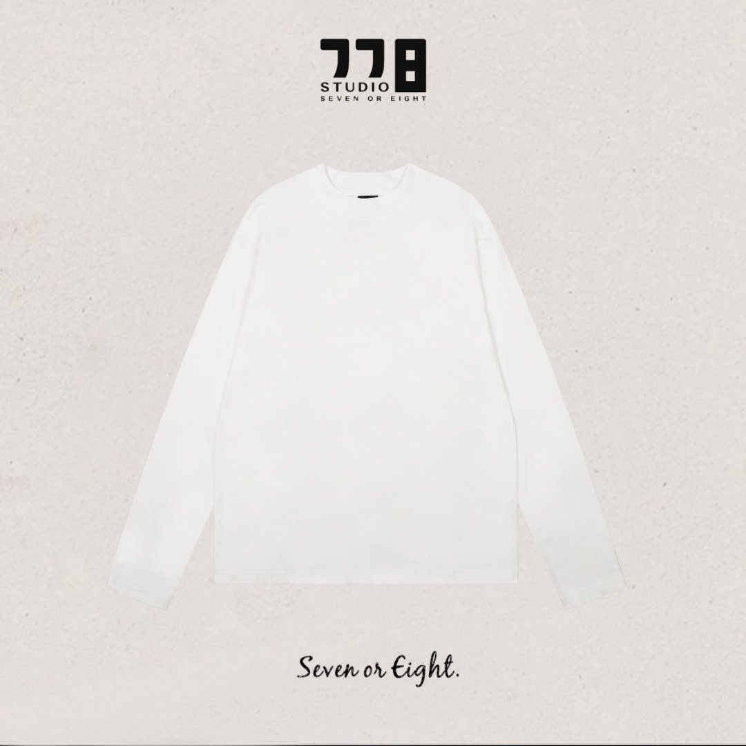 778 Studio巴家同款纯棉300克长袖净版男女同款宽松休闲百搭纯色