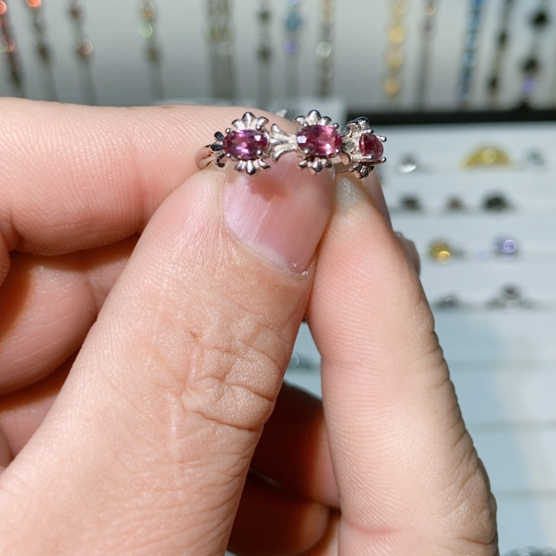 绿水晶戒指银S925镶嵌