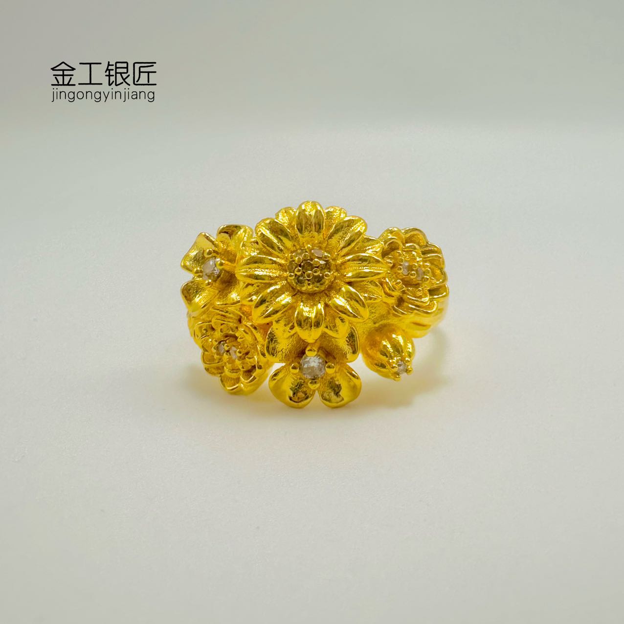 足银戒指 繁花戒指 足银999.9  