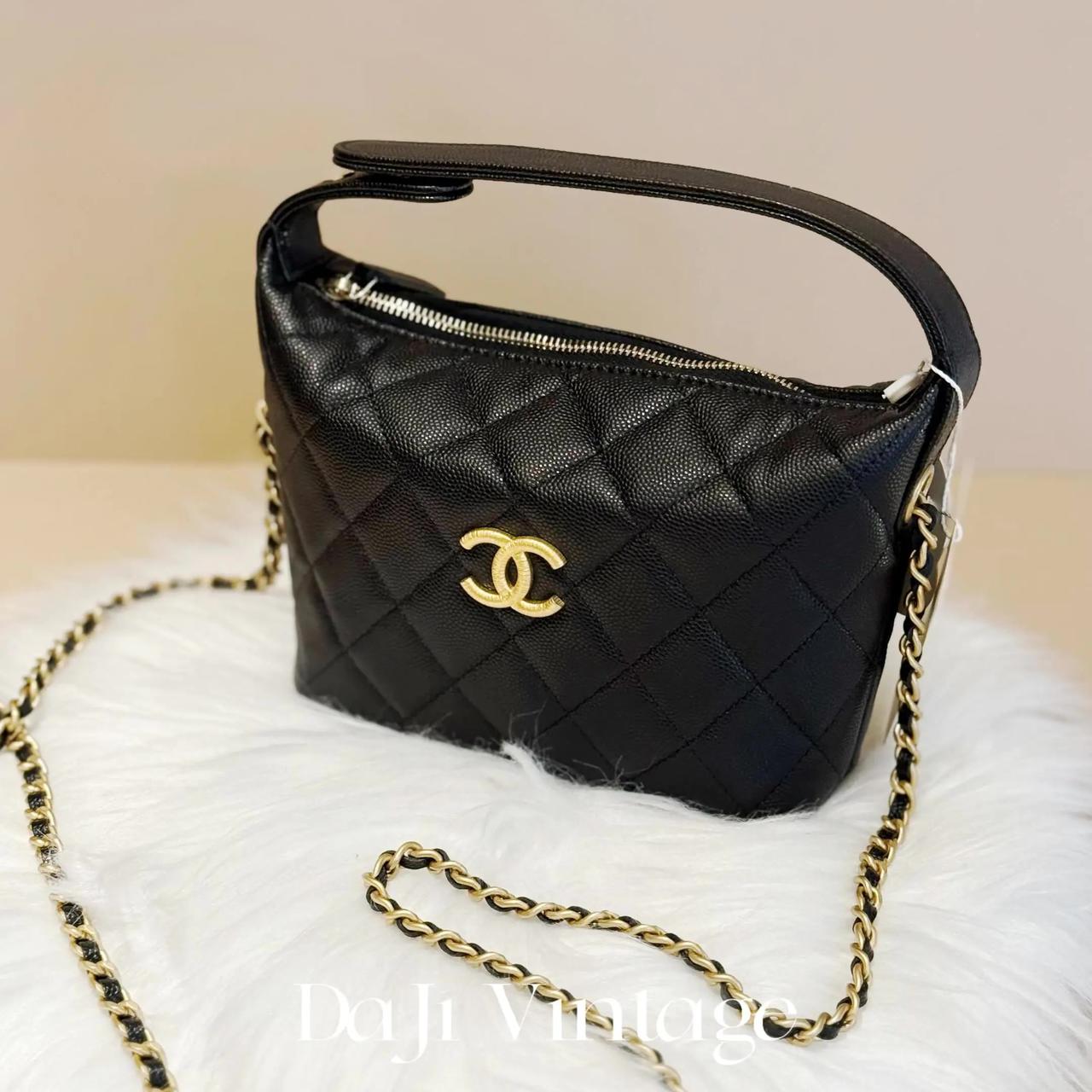 99新 Chanel/香奈儿 大吉中古Chanel香奈儿25P黑金饭盒手提斜挎包