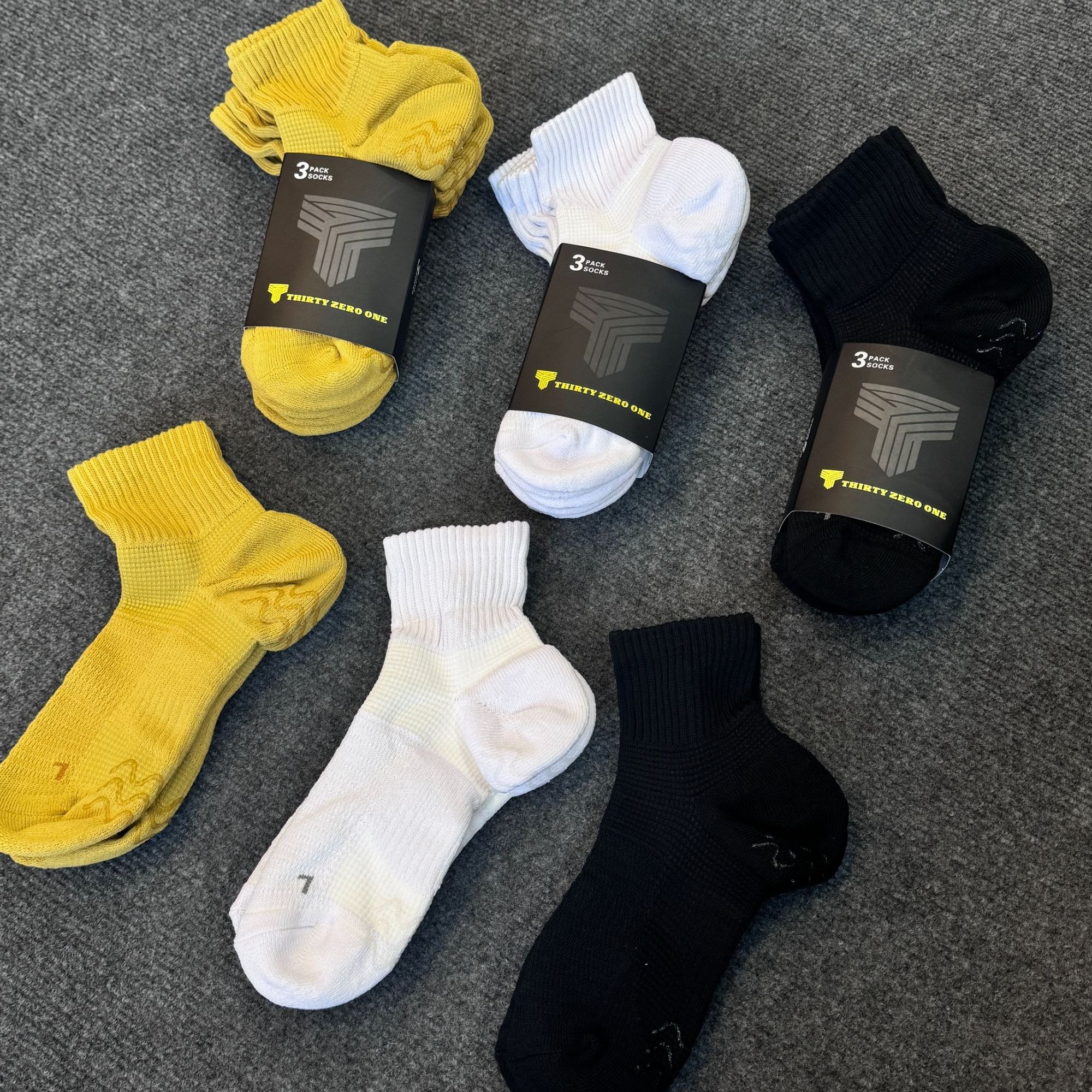 【叁拾零壹】运动袜子毛巾底质量超好三双装男士防臭跑步透气吸汗