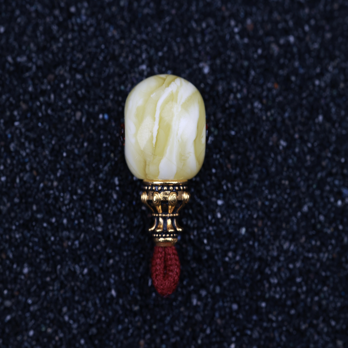 12.3俄料白花虎皮纹18K金塔蜜蜡分体三通天然原矿一物一图带质检