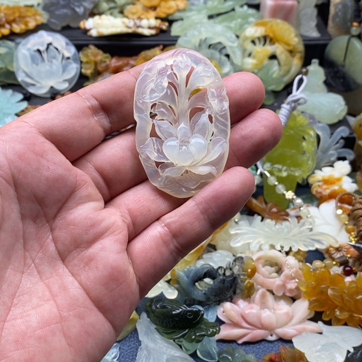蛇纹石玉合金颈饰