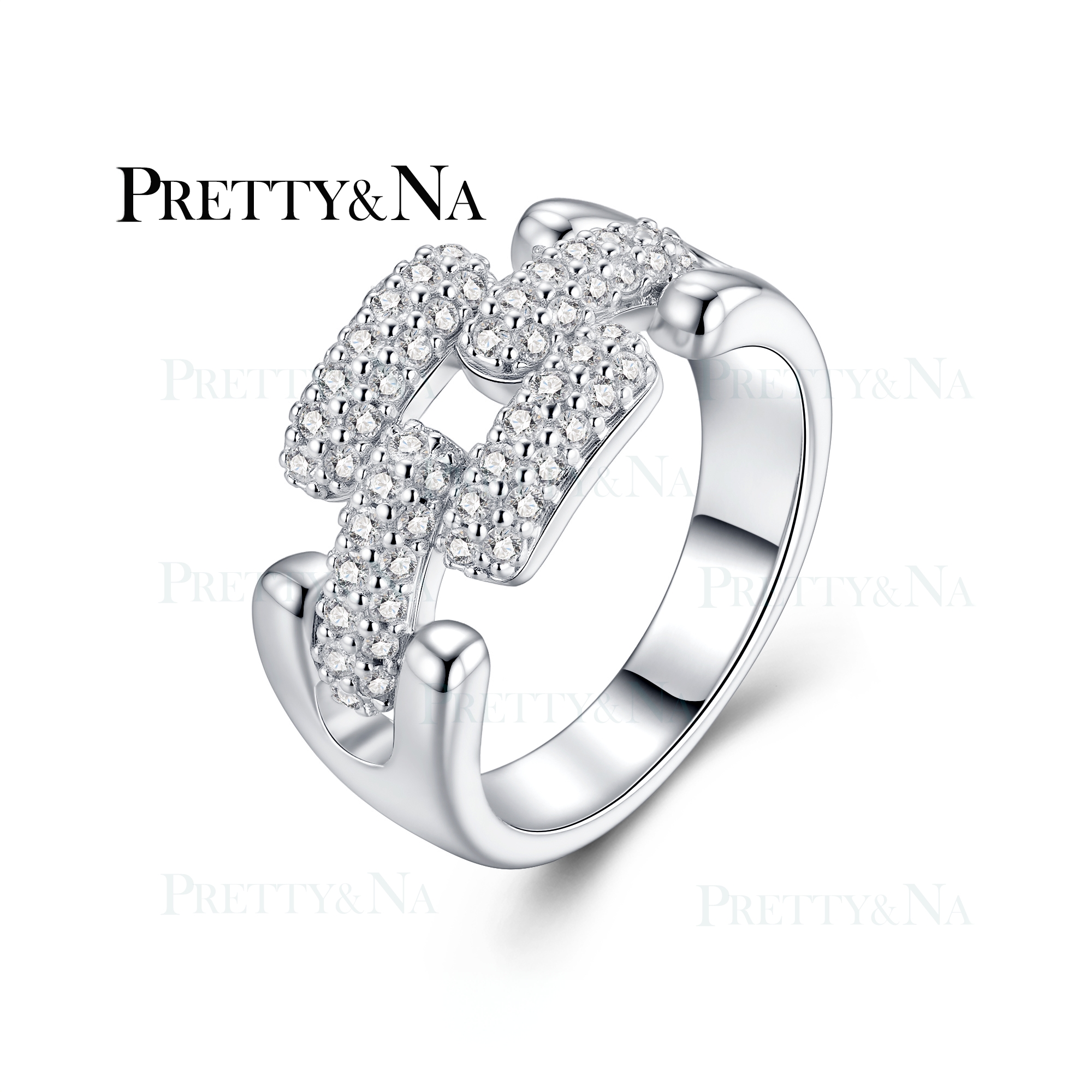 925银莫桑石戒指 莫桑古巴戒指戒指小众设计指环镶嵌对戒满钻气质