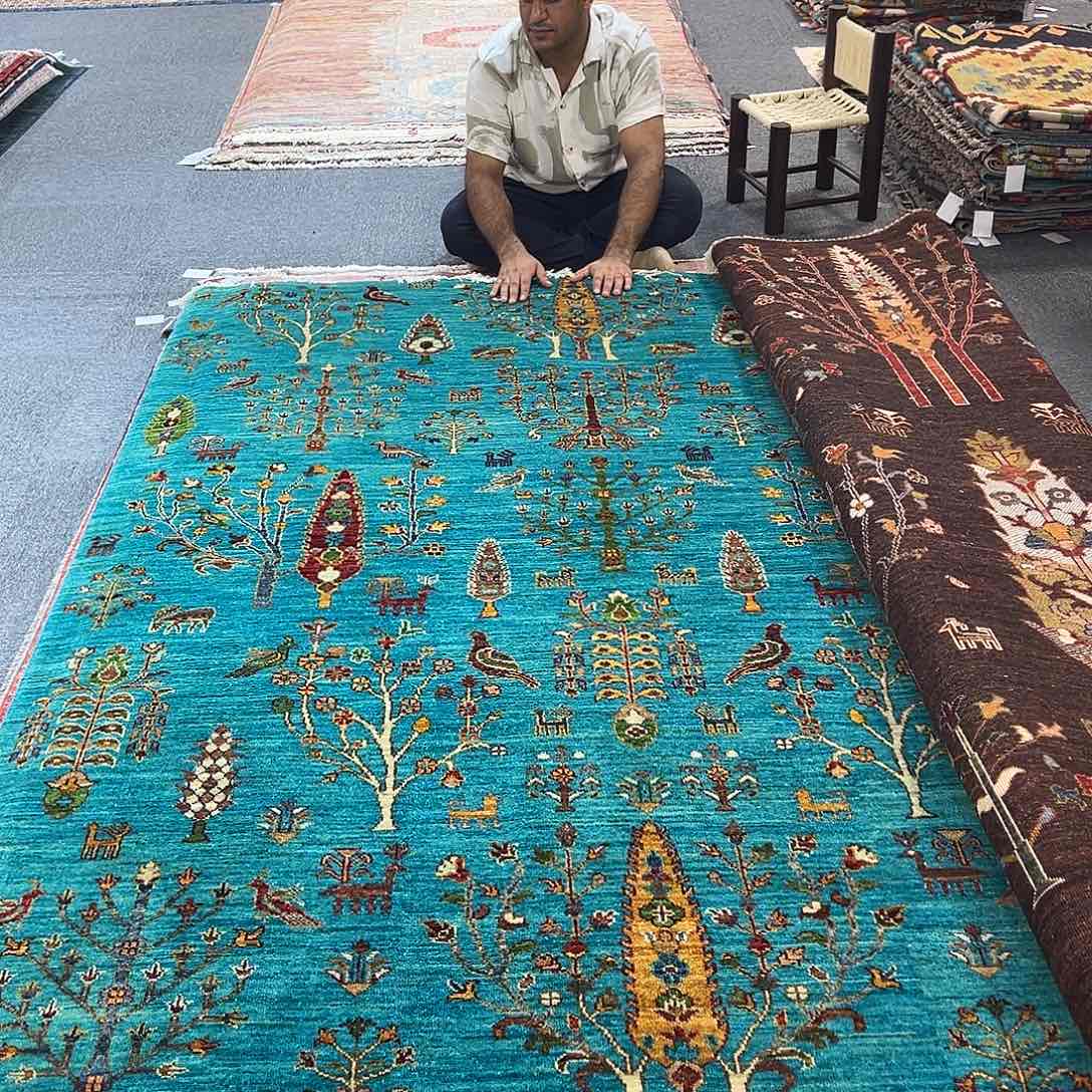 羊毛高密度纯羊毛手工地毯2.46*1.77 原价12300现价9840