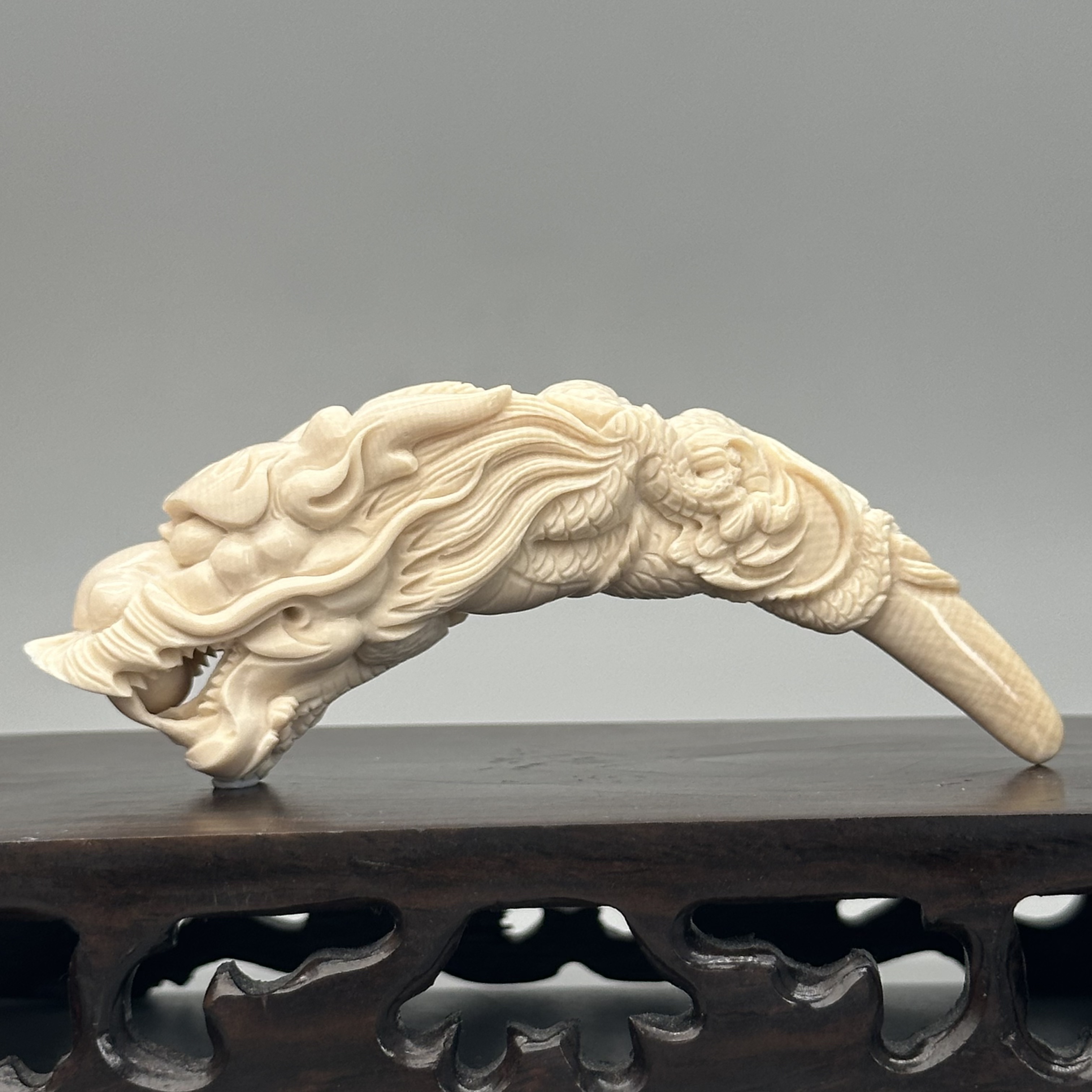 DEZHI/德志【盘龙牙尖】29g纯肉62*21*23mm天然猛犸牙吊坠K503