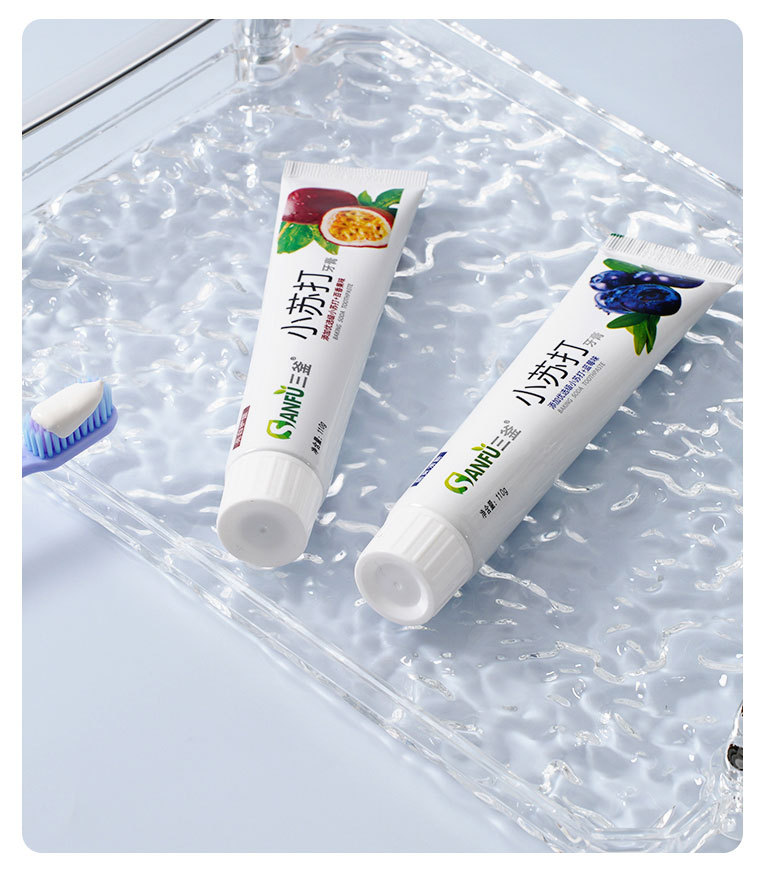 （三赠品）小苏打水果牙膏亮白牙齿去黄去渍清新口气护龈洁牙温和