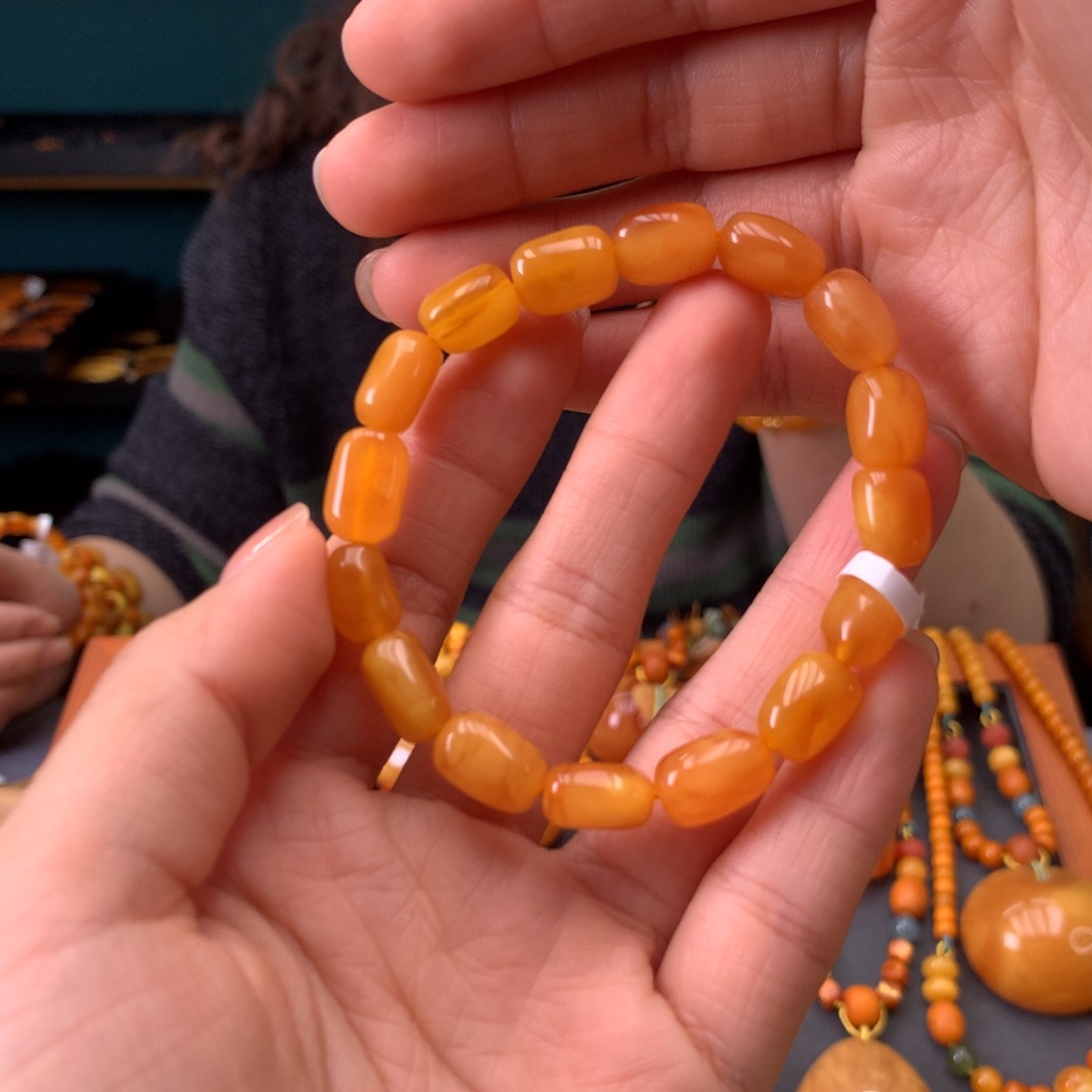 琥珀未镶嵌手串天然