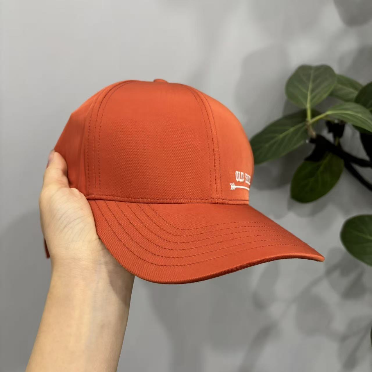 潮牌情侣款橙色帽白色字母刺绣棒球帽19015