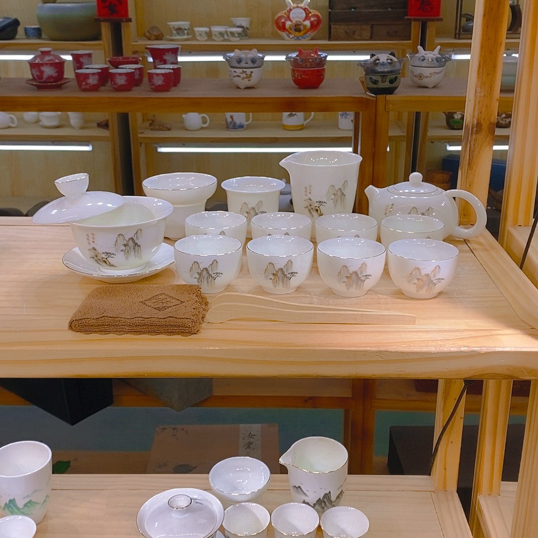 【不止】羊脂玉瓷茶具套装