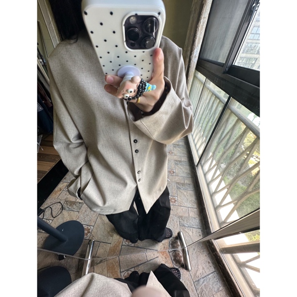 MUXI｜半立领单排扣西装外套 80201