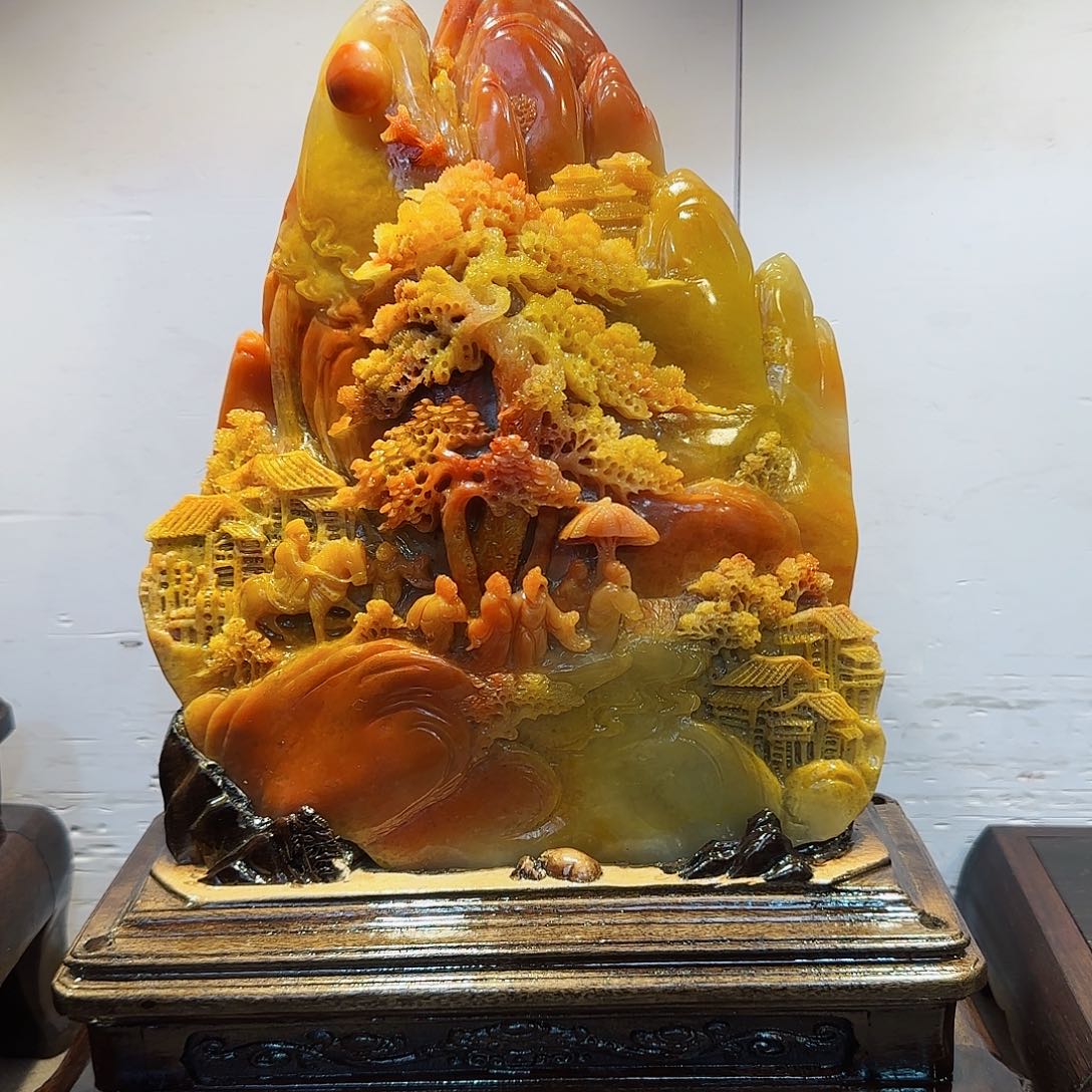 寿山石人**梦寿山石摆件