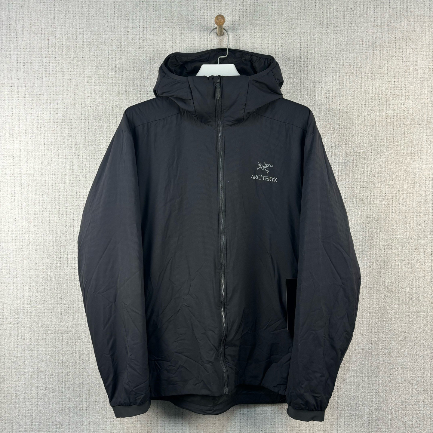未使用 ARC'TERYX/始祖鸟 Atom LT Logo字母连帽棉服/尺码XL/9854