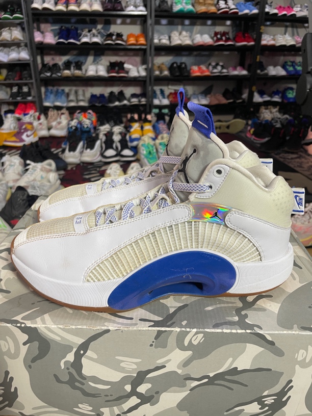 95新 AIR JORDAN 42.5码270/Air Jordan 35 可视Zoom篮球鞋 宝蓝 