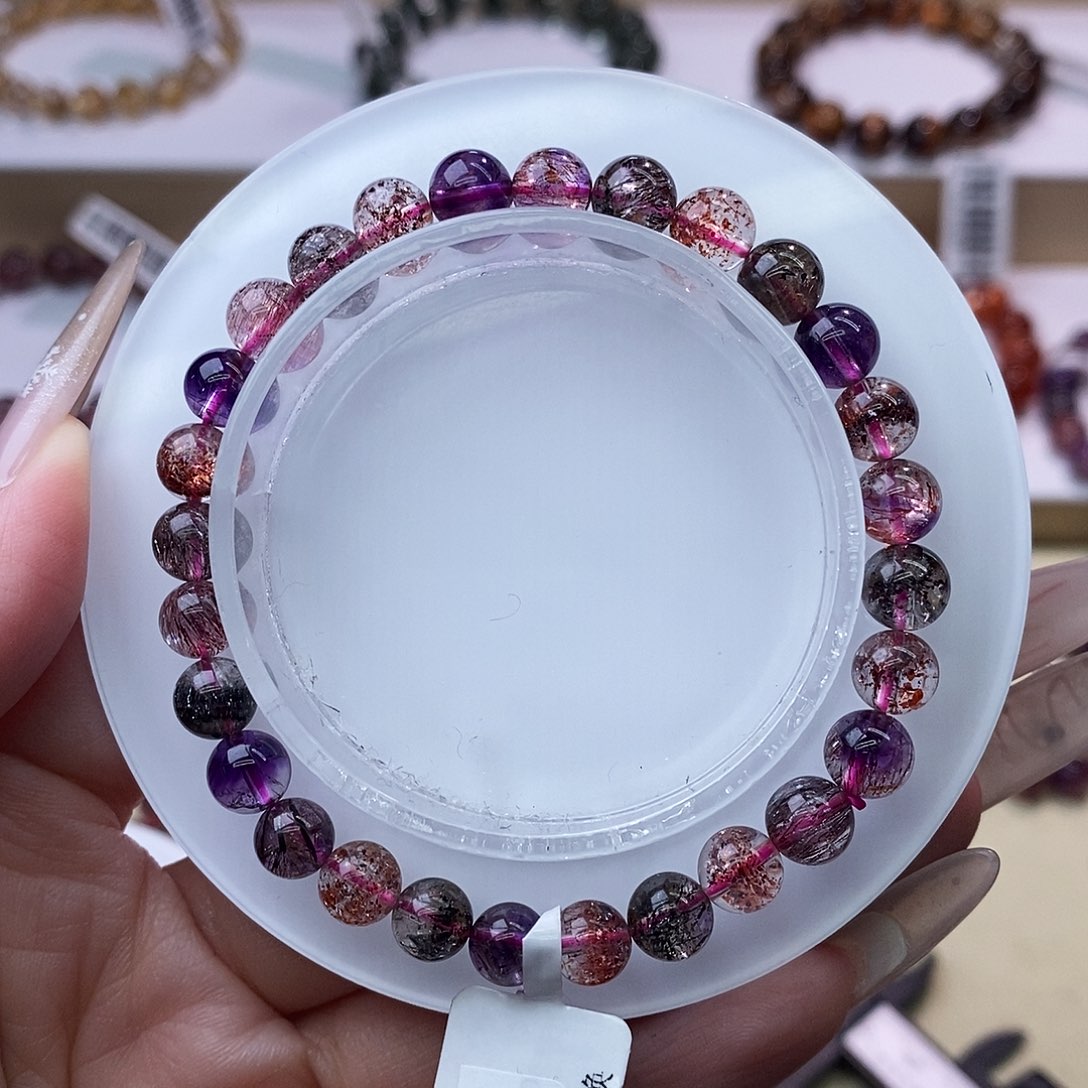 水晶手链未镶嵌黑加仑超七6m+