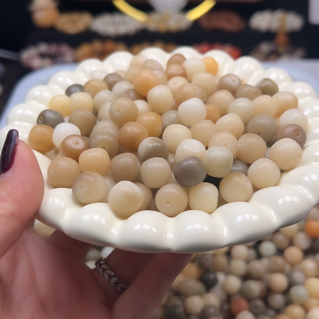 菩提根/象牙果手串卡12老料干磨桶120克