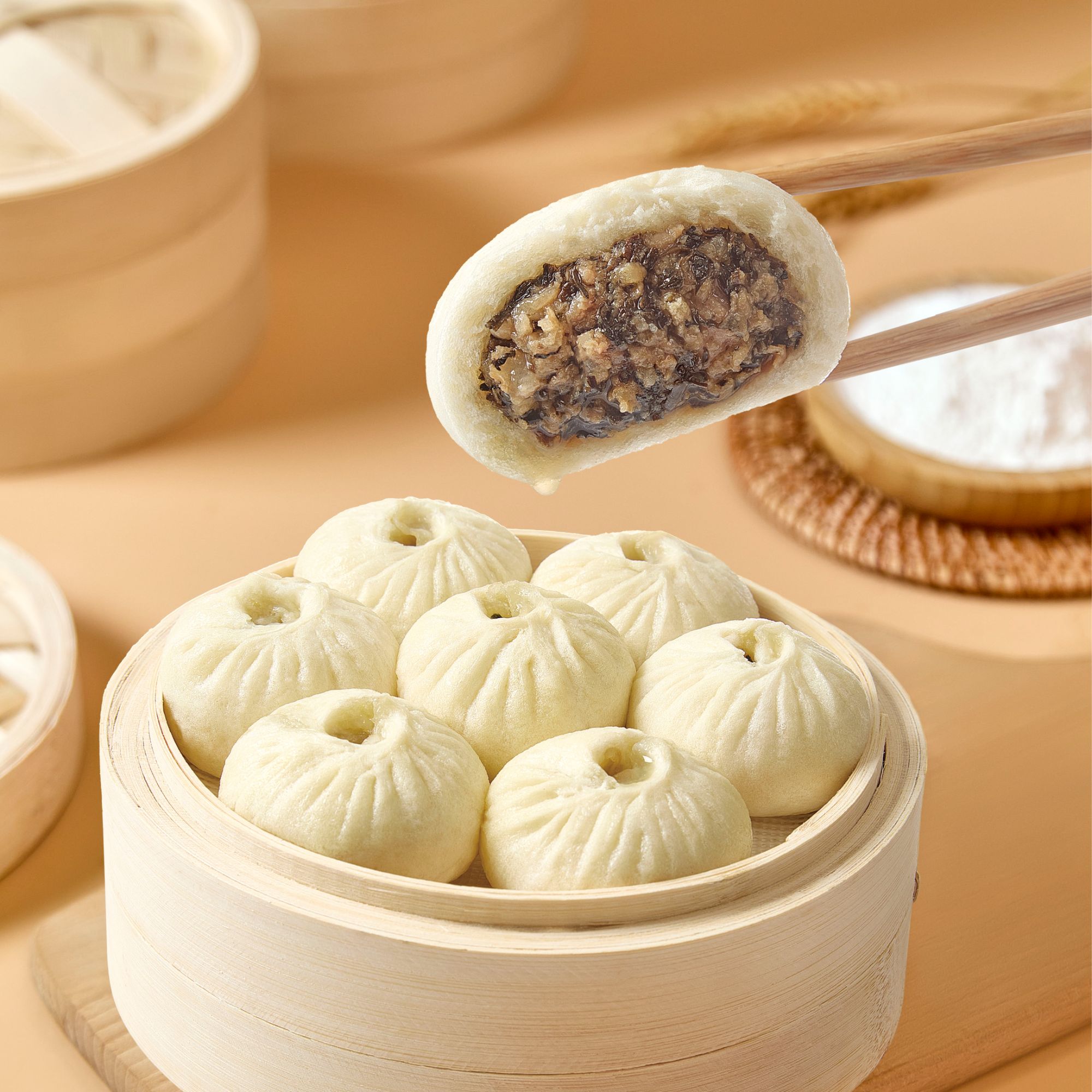 头笼记梅干菜鲜肉老面手工小笼包
