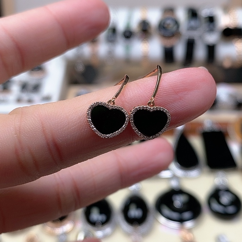 【闪购商品】翡翠耳饰18K金镶嵌爱心