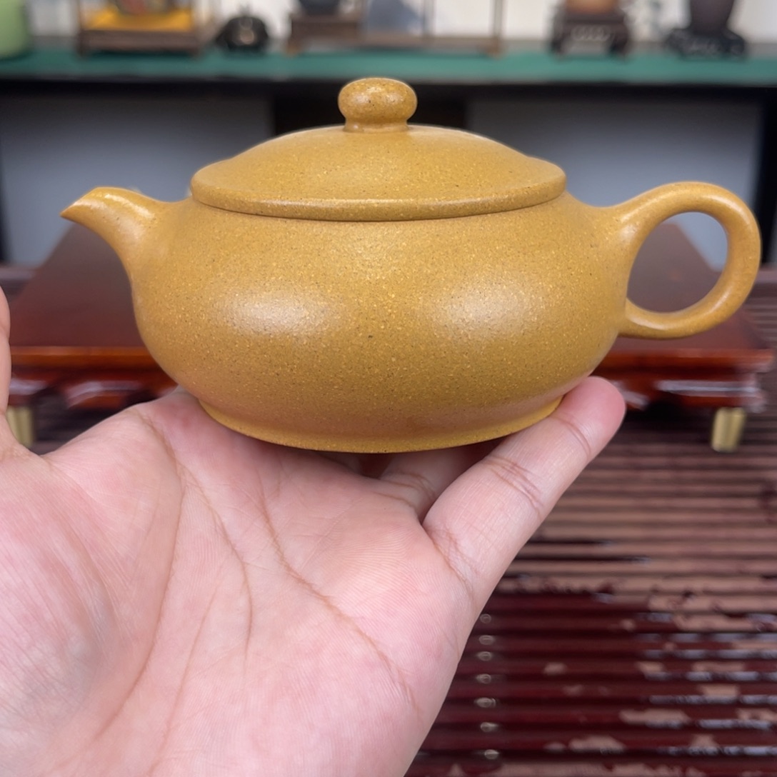 紫砂茶壶170毫升半手工黄金段明炉