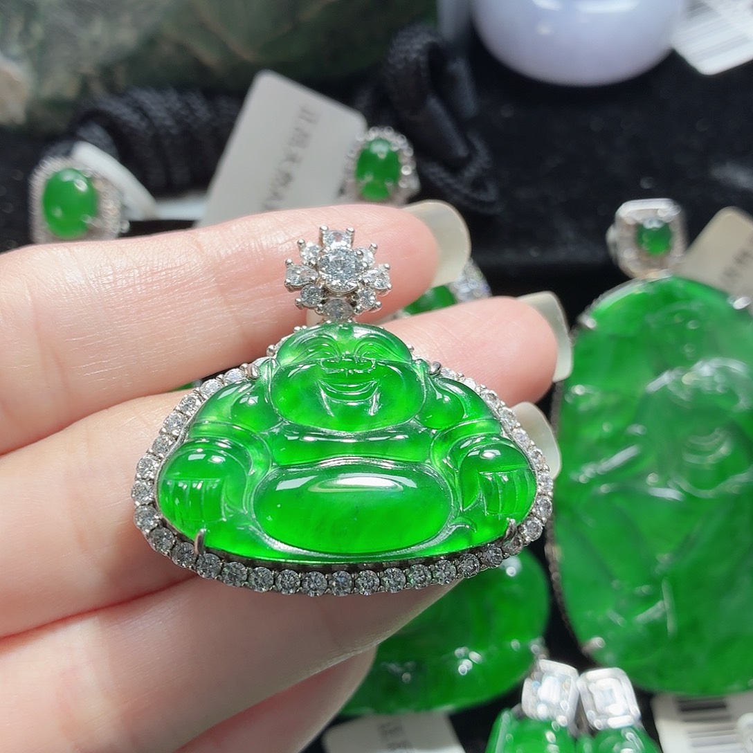 翡翠银S925镶嵌颈饰