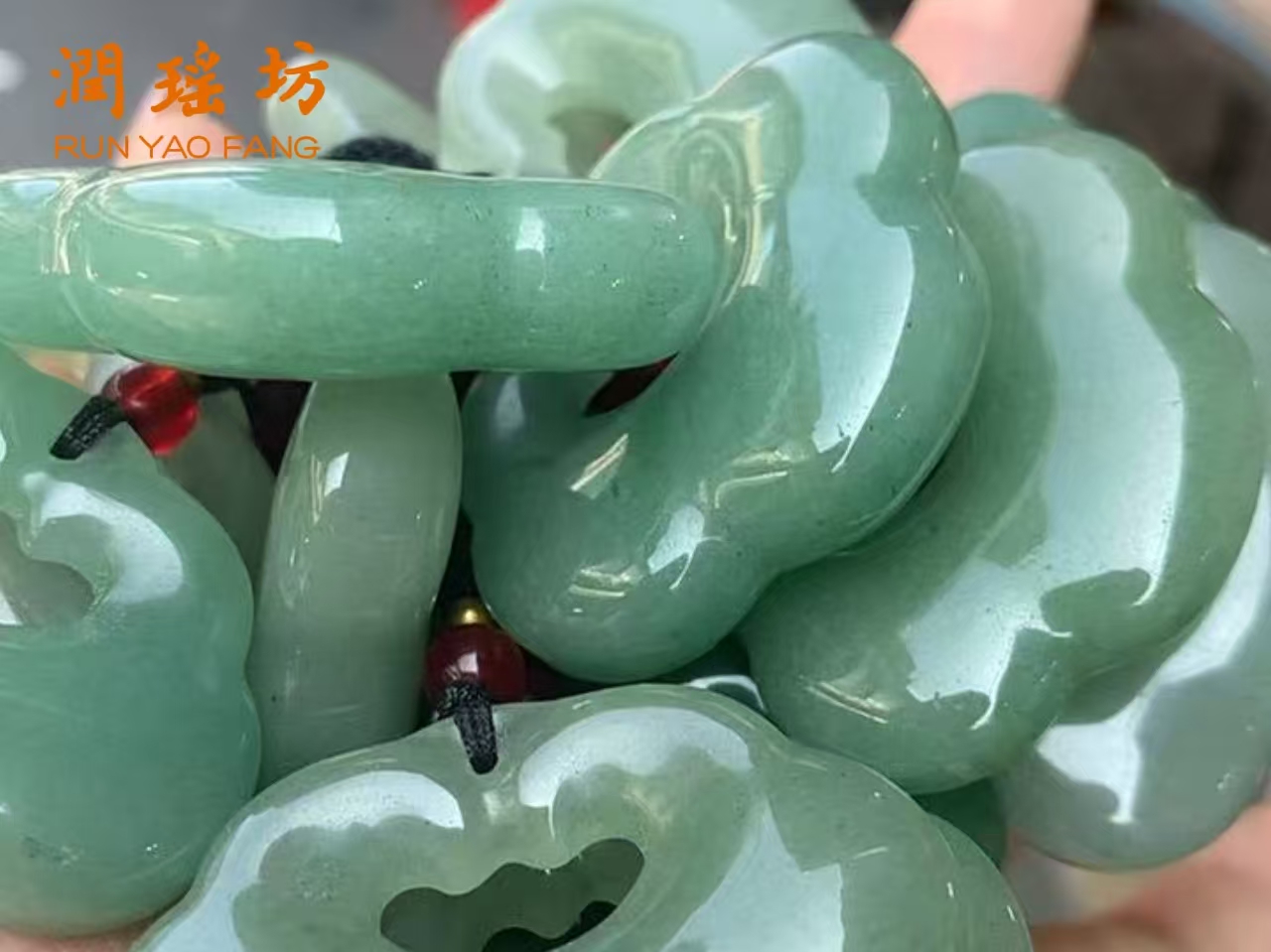 天然东陵玉复古大如意锁绿色吊坠设计多样性发拍一发一045