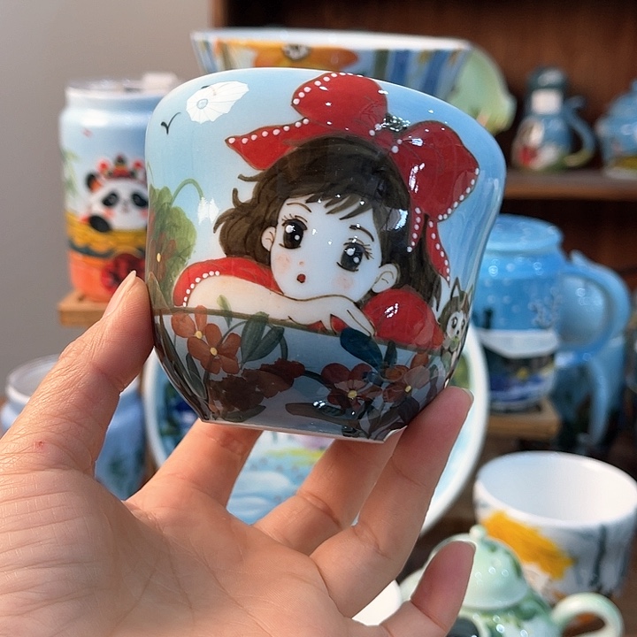 陶景德镇釉下手绘陶瓷 