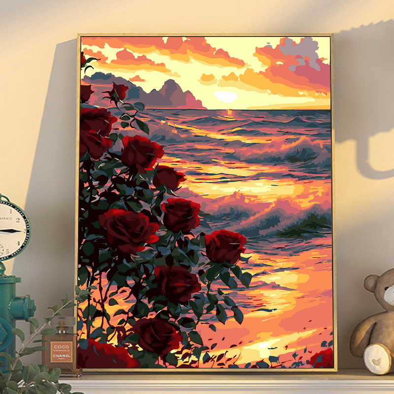 diy数字油画花卉系列手工填充填色油画高级感治愈系客厅装饰挂画
