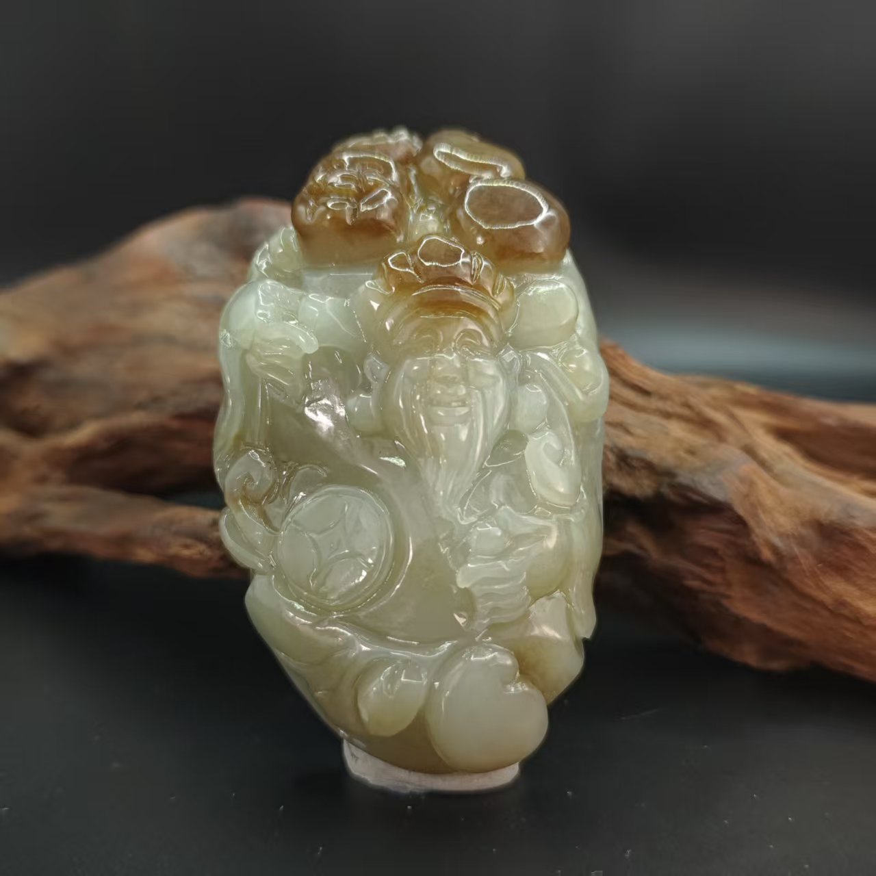 Z和田玉财福双收手把1655