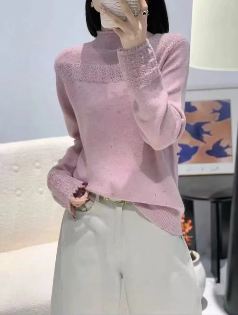 时尚百搭气质针织上衣半高领打底衫秋冬