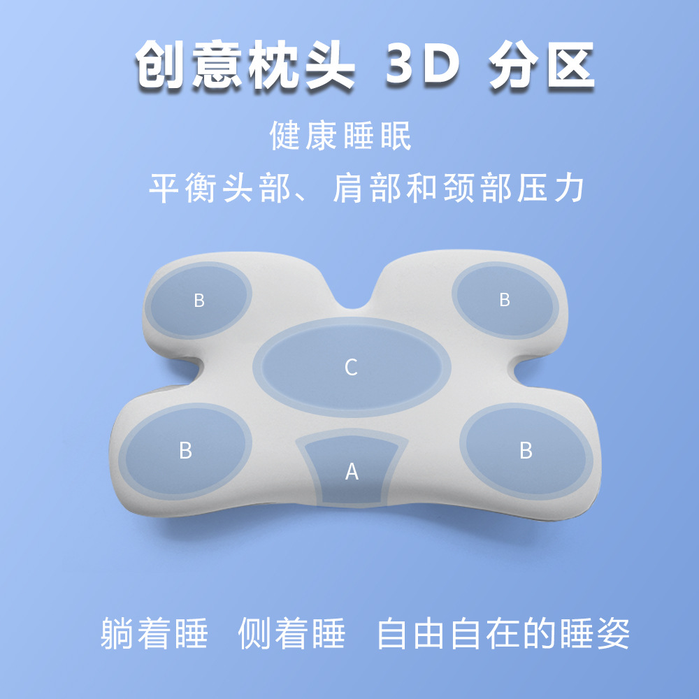 跨境爆款颈椎枕异形枕助睡眠护颈枕家用侧睡枕头慢回弹记忆棉枕头