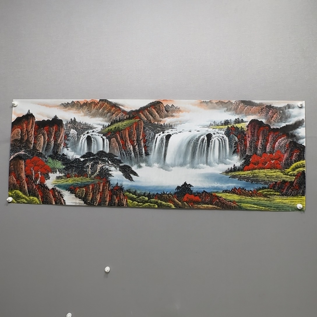 国画横幅六尺精品山水贾敏