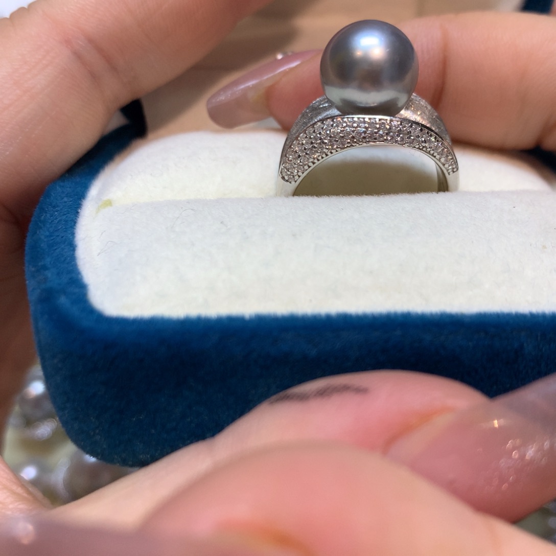 海水珍珠戒指银S925镶嵌