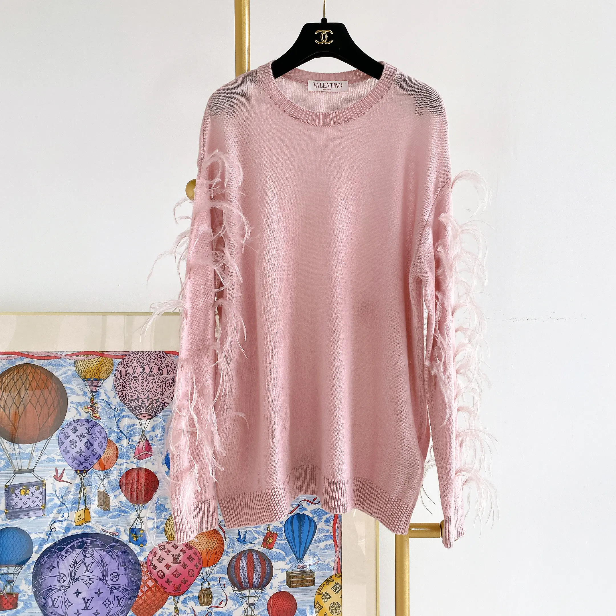 99新 Valentino/华伦天奴 华伦天奴粉色针织上衣S码69551461