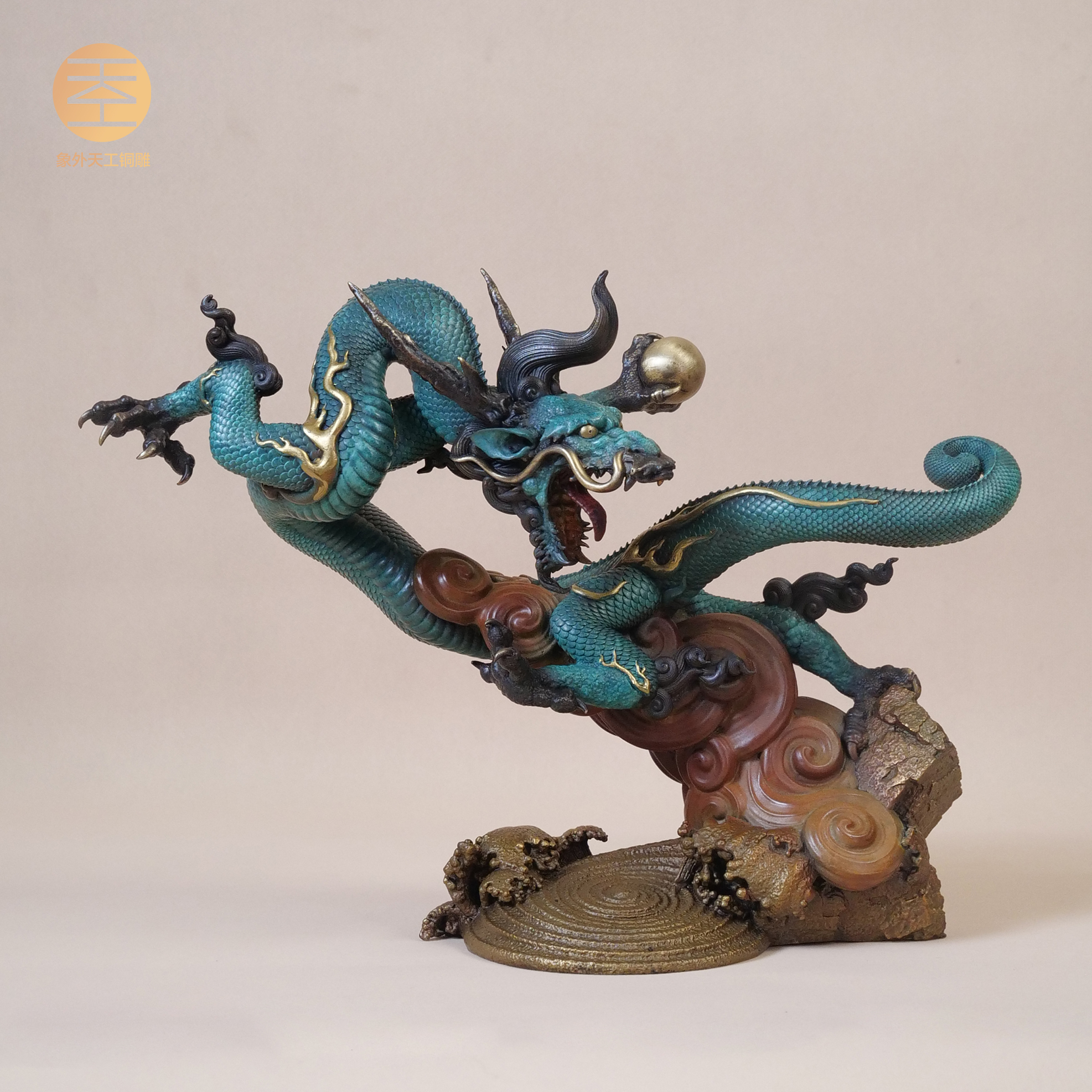 象外天工【国潮】龙腾四海青龙全铜艺术家原创雕塑摆件动物青龙
