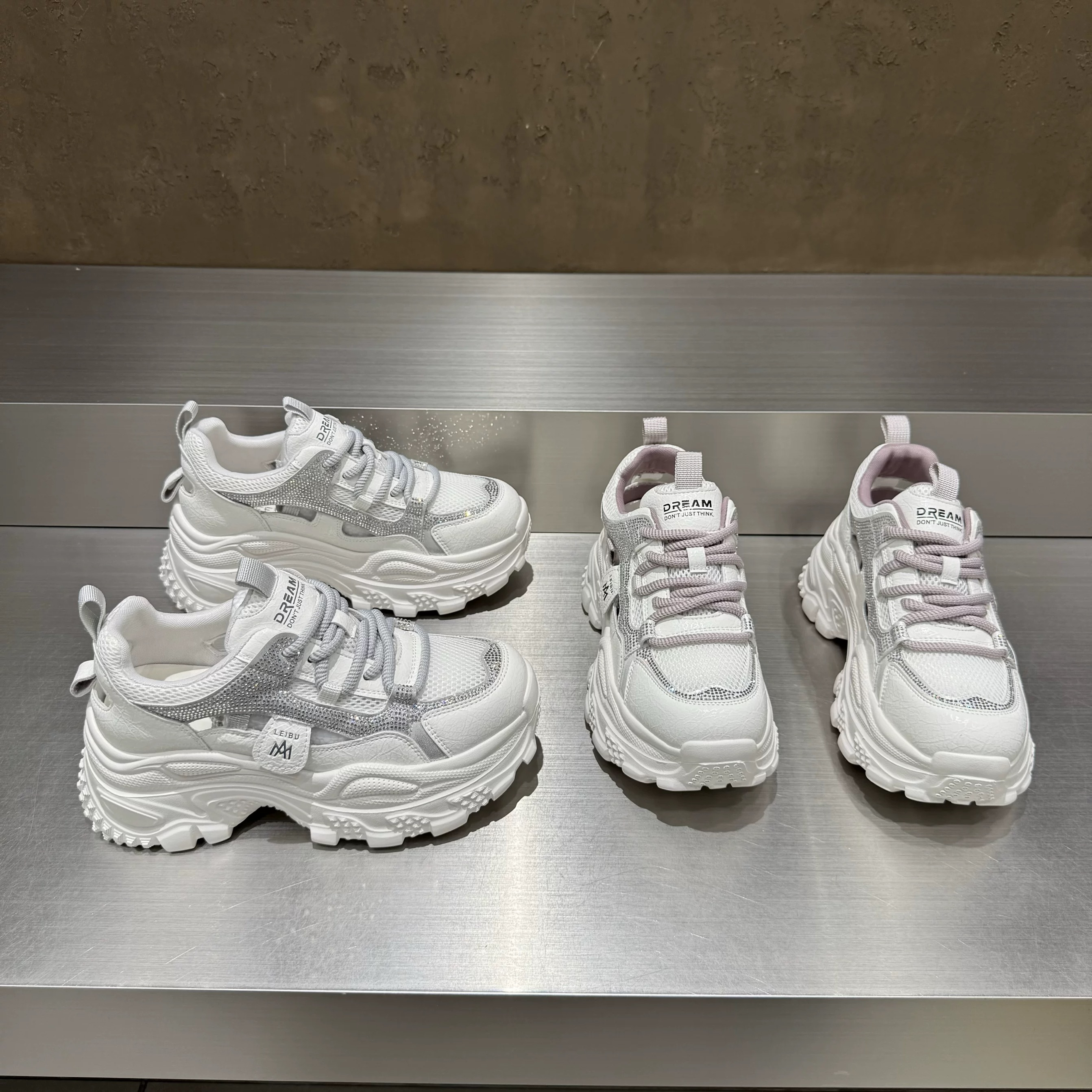 夏季真皮超轻镂空百搭老爹鞋8518