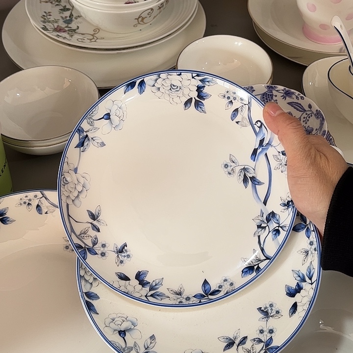 瓷片微瑕骨瓷盘两个月光