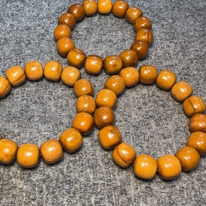 桃木全陈化老料把件串发一个