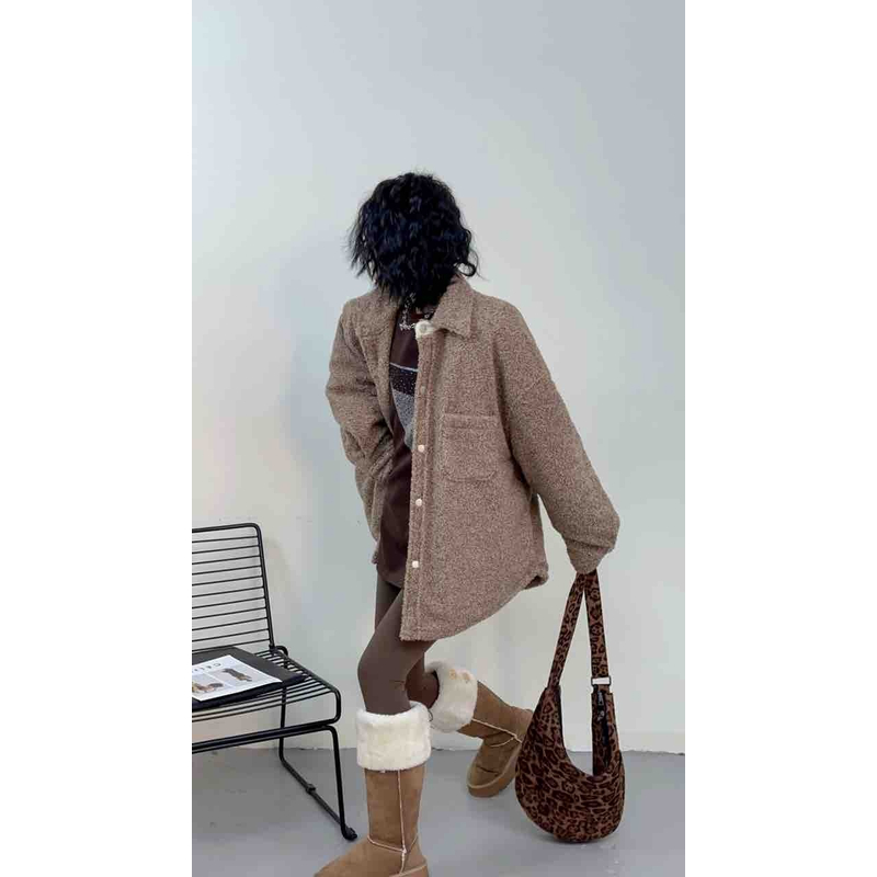 0407【冬季新款】净版颗粒感加厚棉服（6919）
