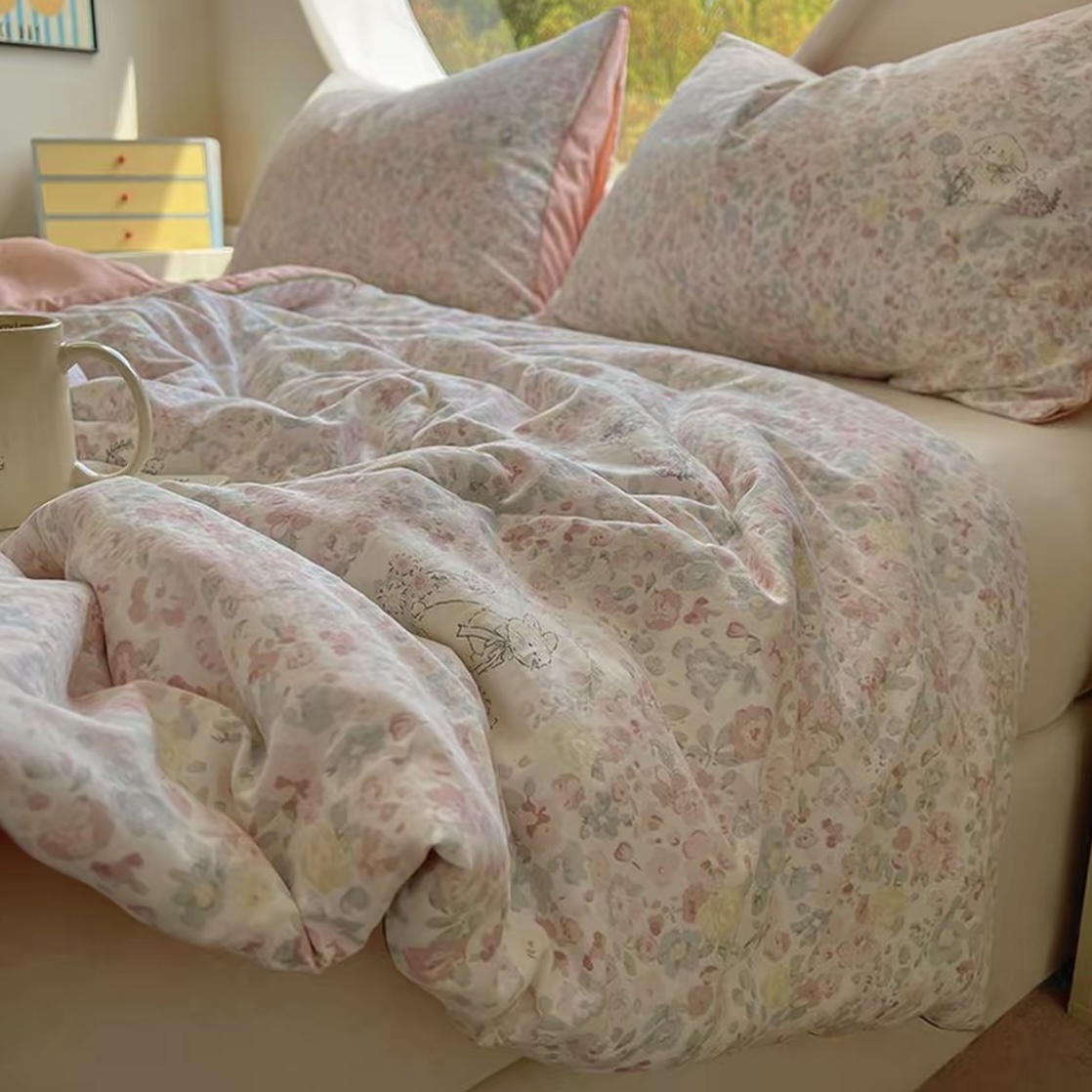 【樱花粉兔夏凉被】150四季柔软透气ins风法式夏被空调被