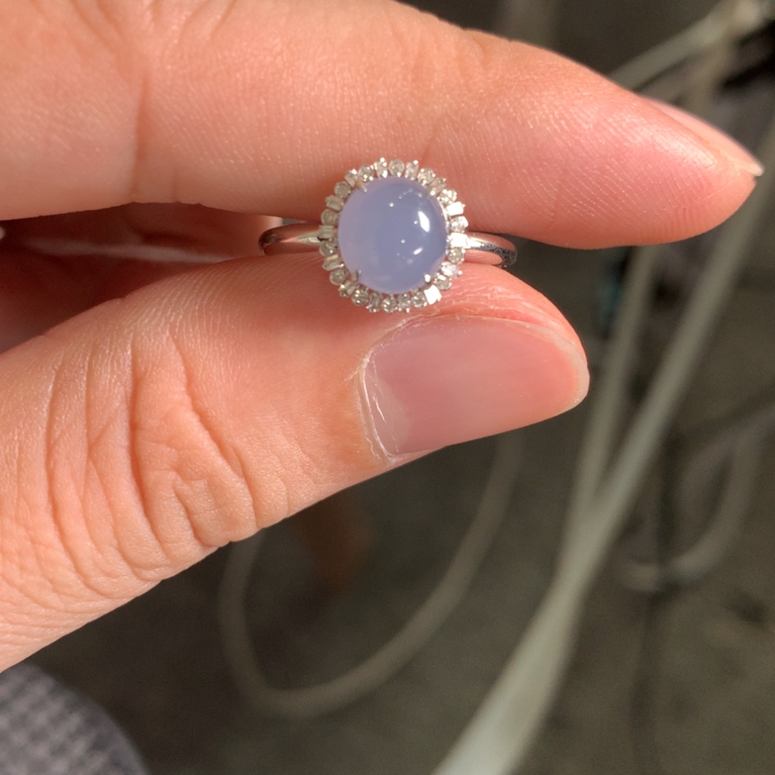 翡翠18K金镶嵌戒指翡翠