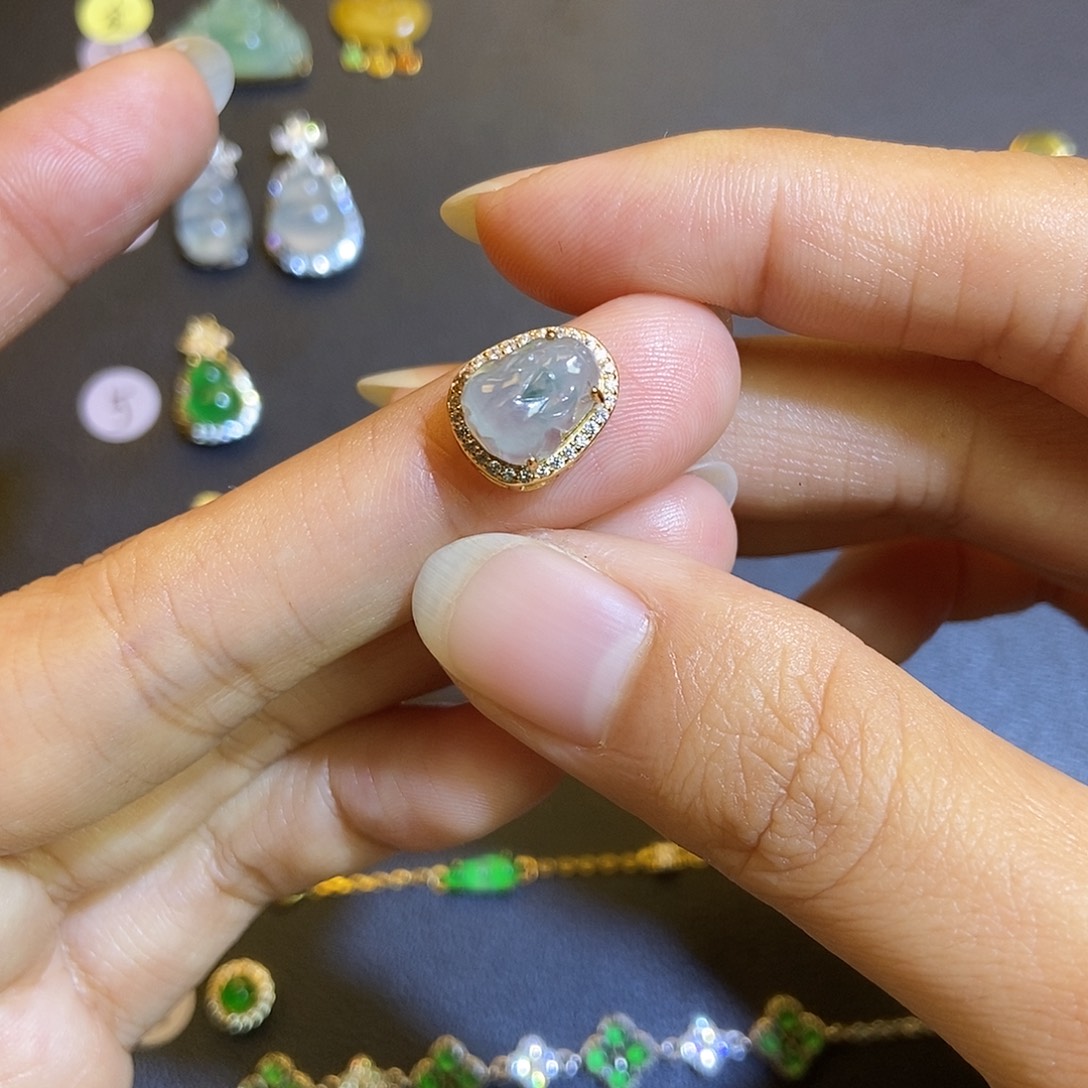 翡翠银S925镶嵌吊坠(不含链)