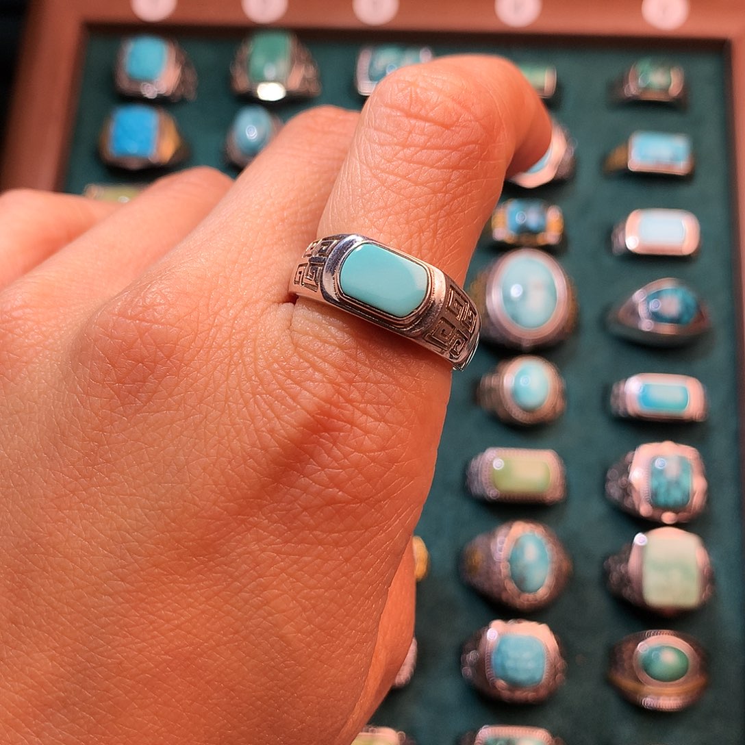 绿松石挂件银S925镶嵌