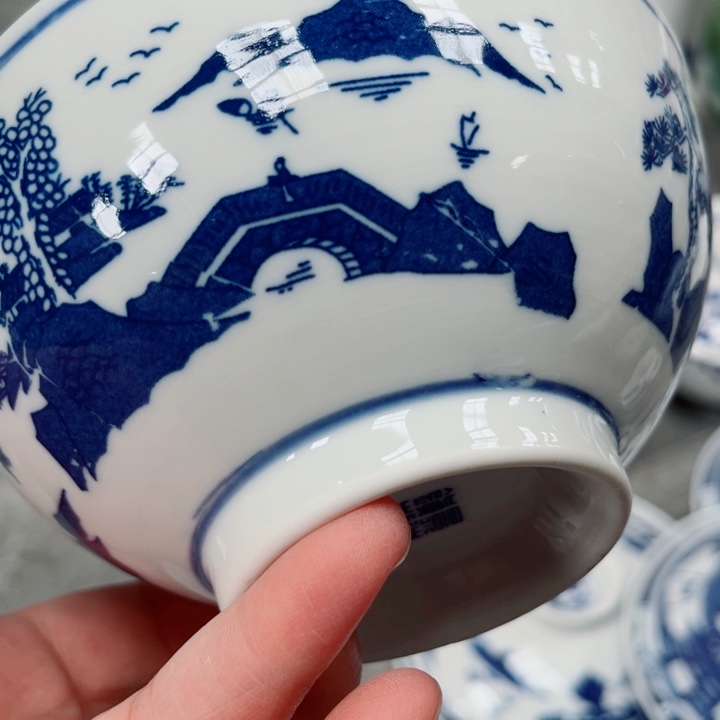 青花玲珑5.5寸饭碗梧桐