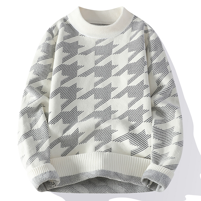 【高品质】2025秋冬季雪尼尔舒适毛衣男士休闲保暖圆领针织衫9759