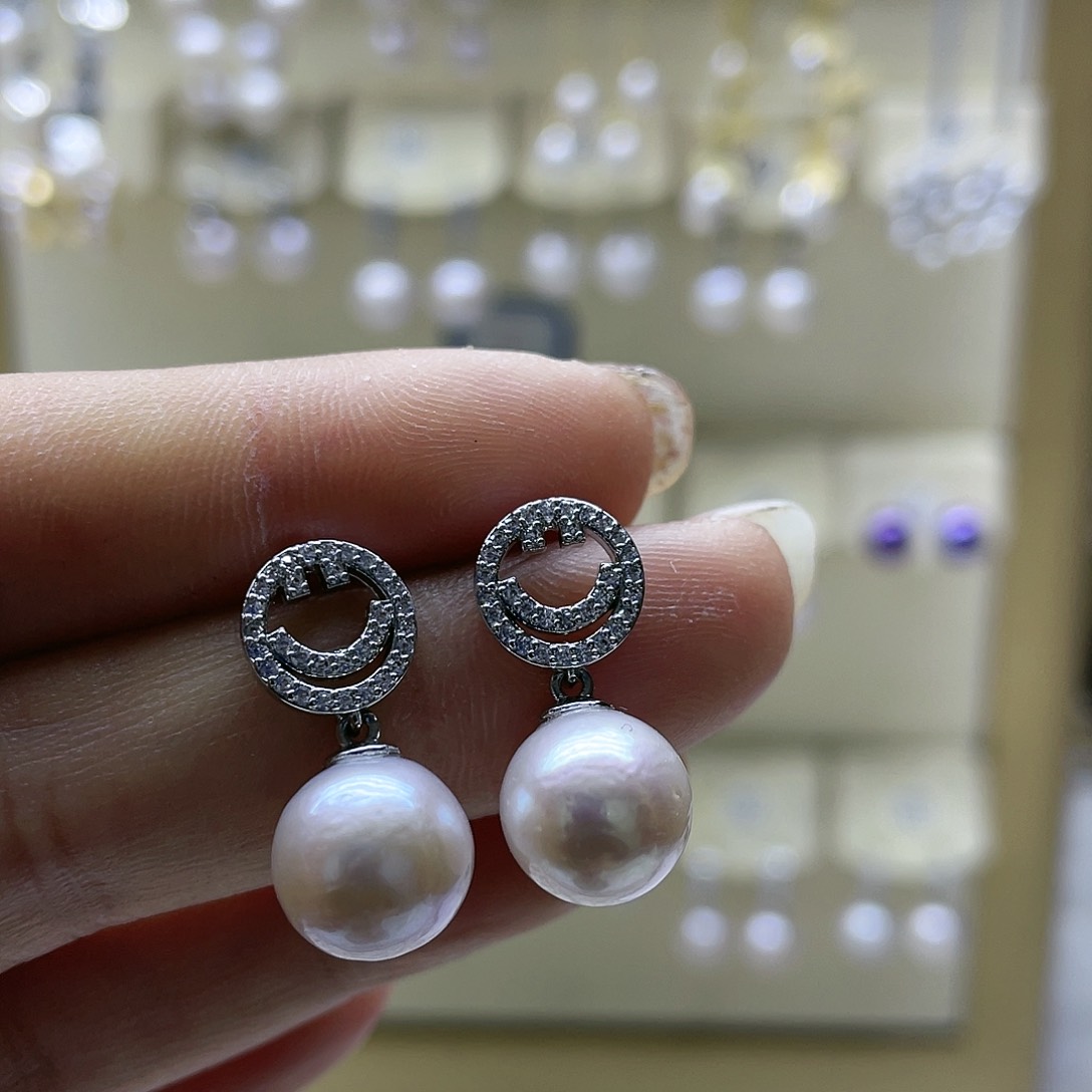 淡水珍珠耳饰银S925镶嵌