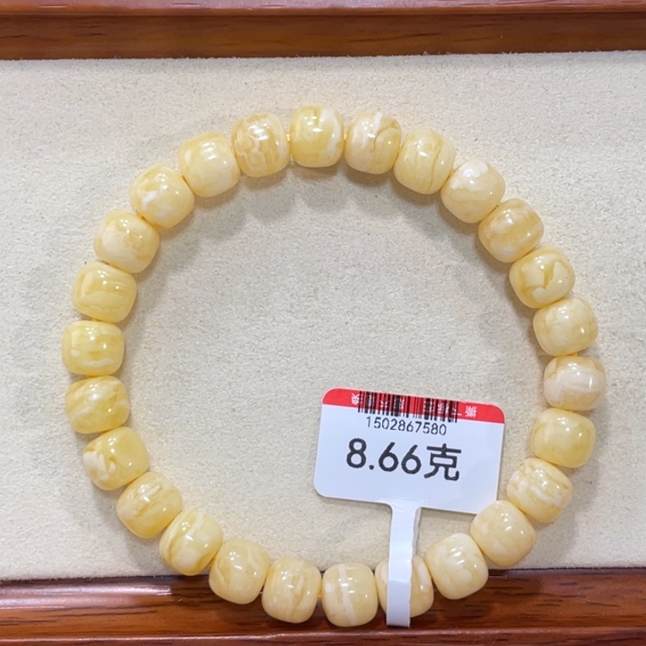 蜜蜡手链未镶嵌蜜蜡虎皮纹手串