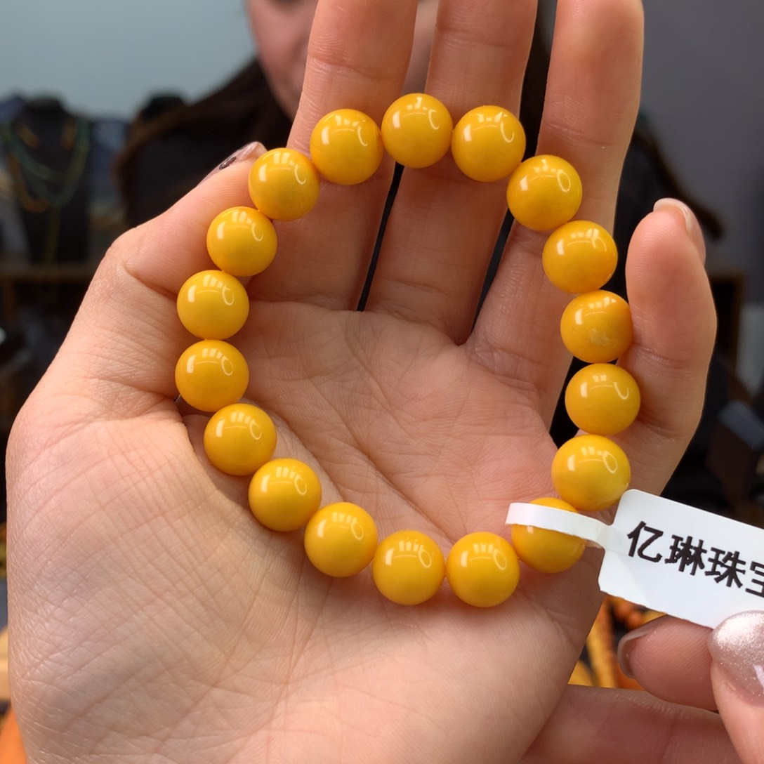 蜜蜡手串未镶嵌天然